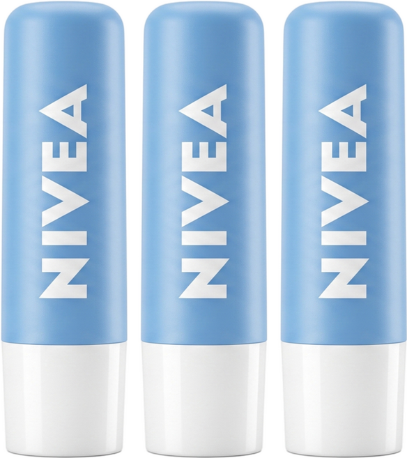 NIVEA 妮維雅 護唇膏, 3支, 4.8g, 極致保濕
