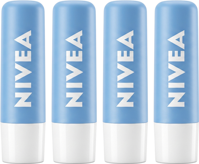 NIVEA 妮維雅 護唇膏, 4支, 4.8g, 極致保濕