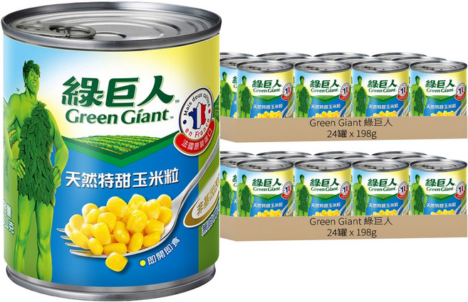 Green Giant 綠巨人 天然特甜玉米粒, 198g, 48罐