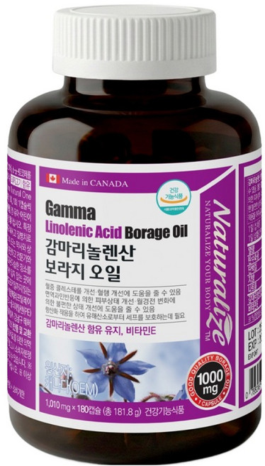 Naturalize γ-亞麻仁油酸琉璃苣油膠囊1000mg, 180錠, 1個