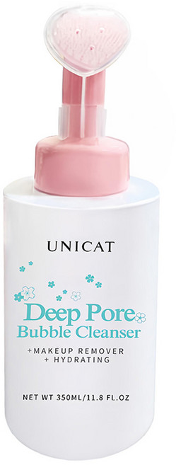 UNICAT 變臉貓 淨化毛孔洗顏卸妝泡泡慕斯 附柔膚潔面刷, 350ml, 1瓶