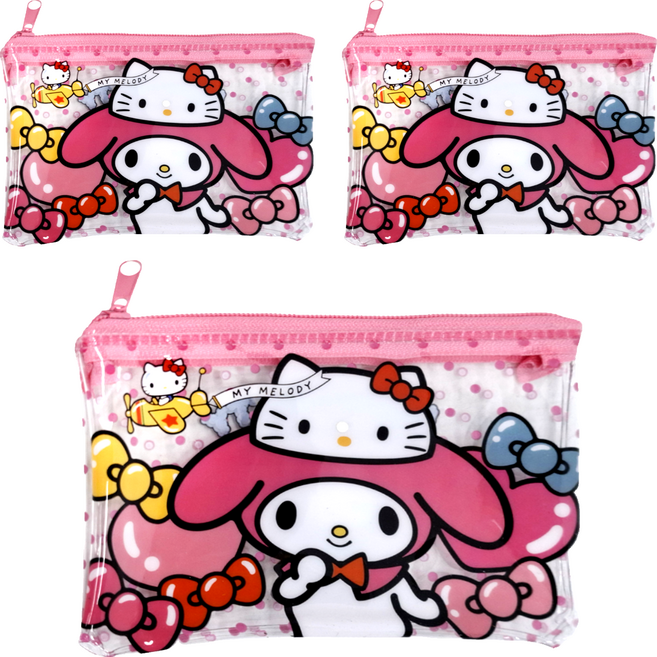 Sanrio 三麗鷗 拉鍊小物收納袋 美樂蒂, 3個