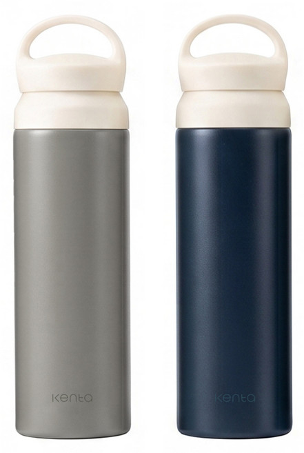 KENTA Urban 雙層真空不鏽鋼隨行杯 2件組, 2個, 500ml, 艾草拿鐵, 深海藍