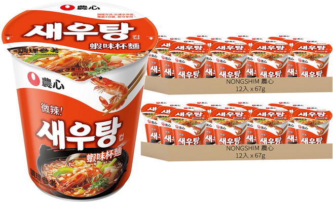 NONGSHIM 農心 蝦味杯麵 67g, 24入
