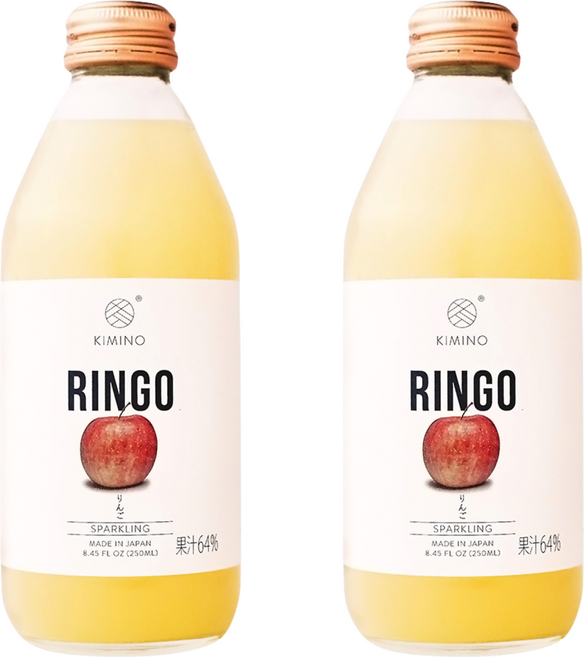 KIMINO 青森蘋果氣泡果汁飲, 2個, 250ml