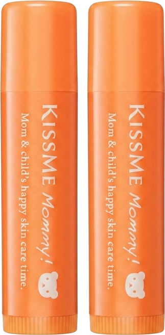KISSME 奇士美 Mommy 親子護唇膏升級N, 透明/無味, 2.5g, 2支