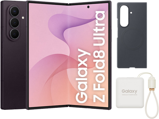 Samsung 三星 Galaxy Z Fold8 Ultra 智慧型手機 附手機殼 顏色隨機 + 行動電源 10000mAh, 鳶尾紫, 512GB