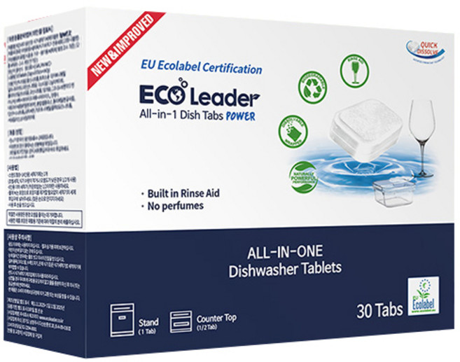 ECO Leader All in One洗碗機專用錠 30顆入, 540g, 1盒