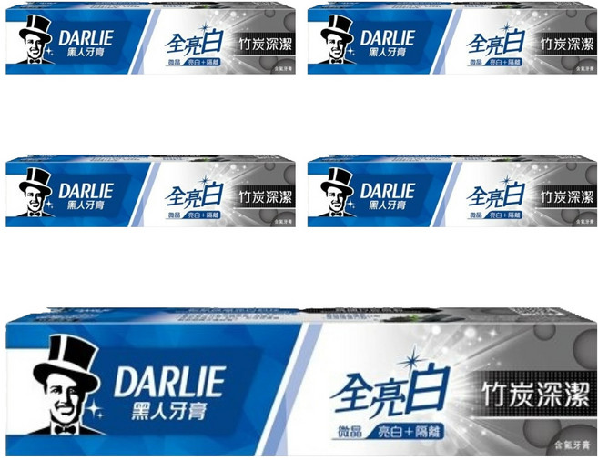 DARLIE 好來 全亮白牙膏 竹炭深潔, 140g, 1條, 5條