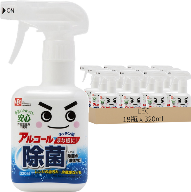 LEC 激落君 防菌電解水, 320ml, 18瓶