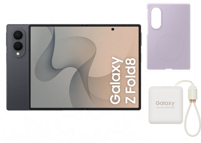Samsung 三星 Galaxy Z Fold8 智慧型手機 附手機殼 顏色隨機 + 行動電源 10000mAh, 石墨灰, 512GB