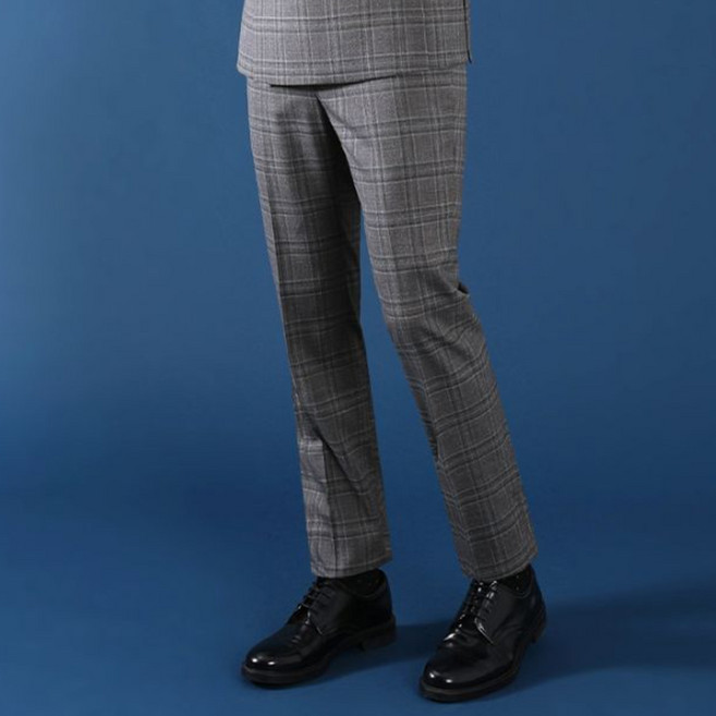 Liberclassy 男士格紋雙排扣修身西裝褲 LGS13436