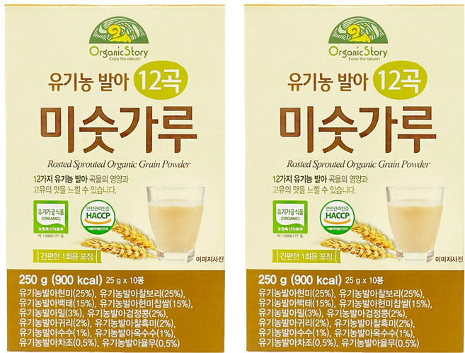Organic Story 12種發芽穀物沖泡粉, 2盒, 250g