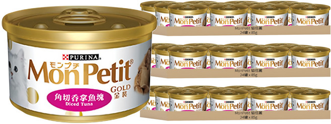 MonPetit 貓倍麗 金罐, 角切吞拿魚塊, 85g, 72罐