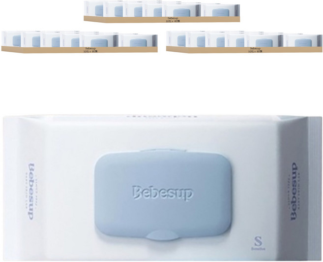 Bebesup 嬰兒濕紙巾 敏感肌適用, 65gsm, 80張, 30包