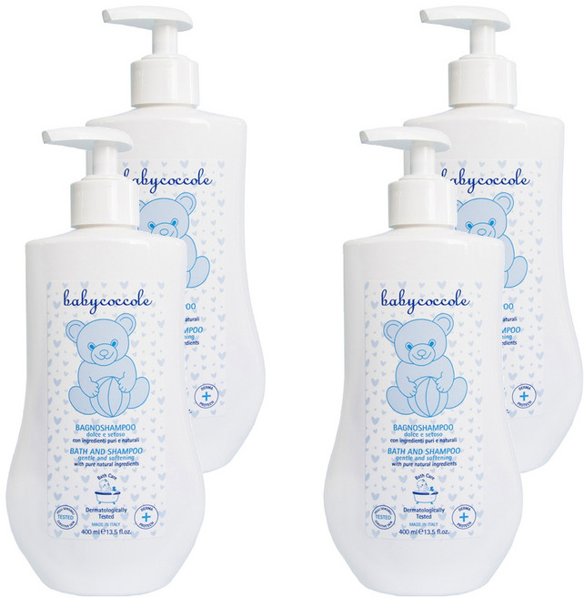 babycoccole 寶貝可可麗 二合一洗髮沐浴露, 4瓶, 400ml