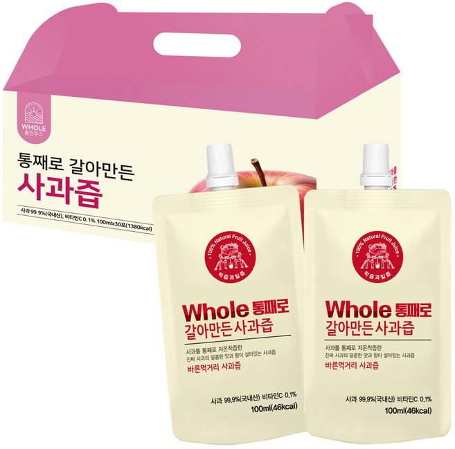 嚴選蘋果汁, 100ml, 30包