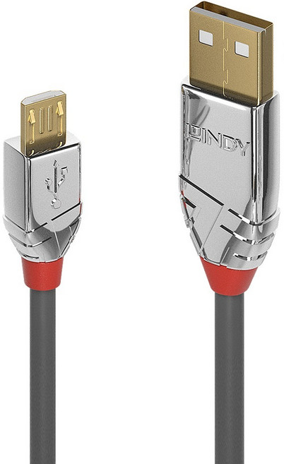 LINDY 林帝 CROMO鉻系列 USB2.0 Type-A/公-Micro-B/公傳輸線, 1m, 黑色, 1條