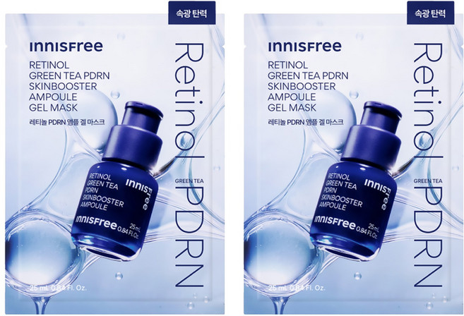INNISFREE 台灣公司貨 1%A醇PDRN水光安瓶果凍面膜, 2個, 1個裝