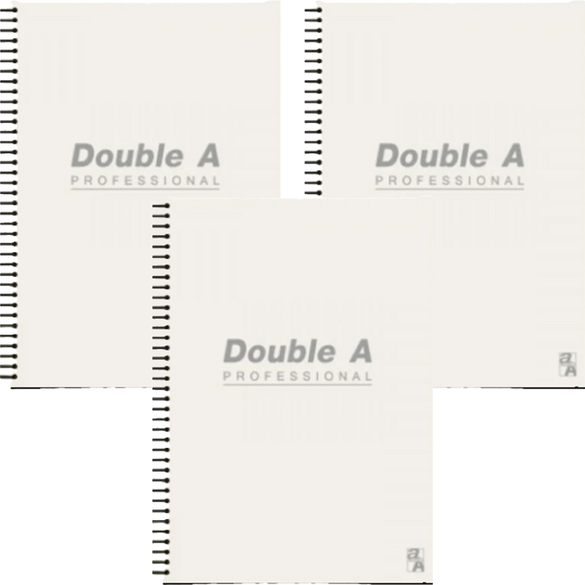 Double A 辦公室系列 A5線圈筆記本, 米色, 3本