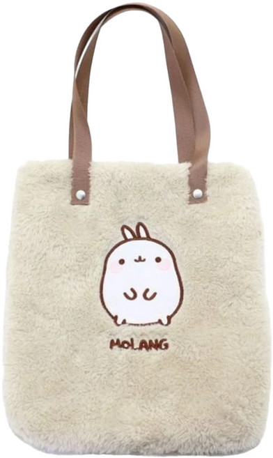 MOLANG 萌浪兔 絨毛托特包, 經典款 米色