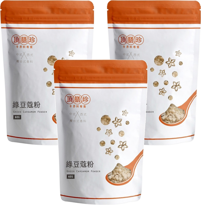 頂膳珍 綠豆蔻粉, 60g, 3包