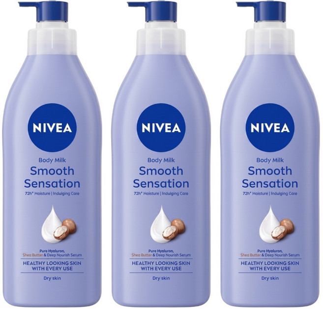 NIVEA 妮維雅 絲滑瑩亮乳液, 400ml, 3瓶