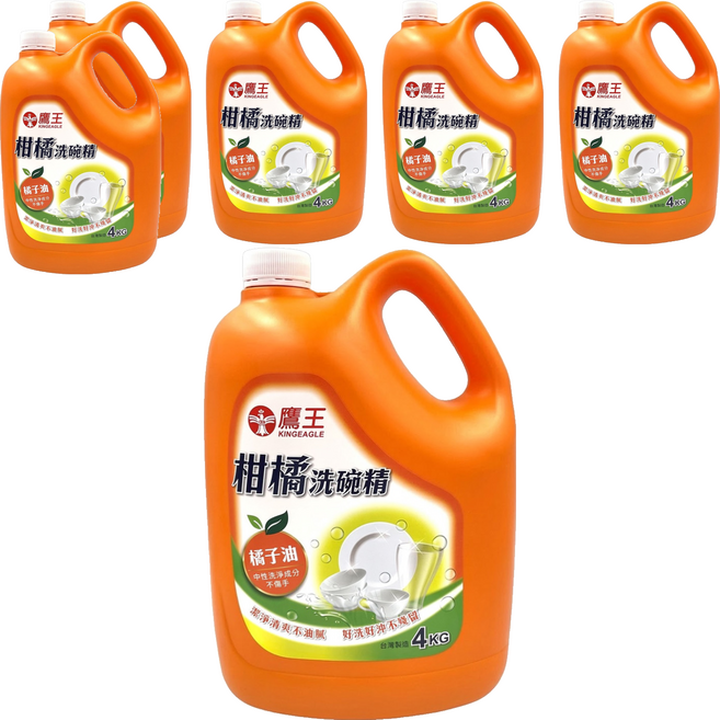 KINGEAGLE 鷹王 柑橘洗碗精, 4kg, 6桶