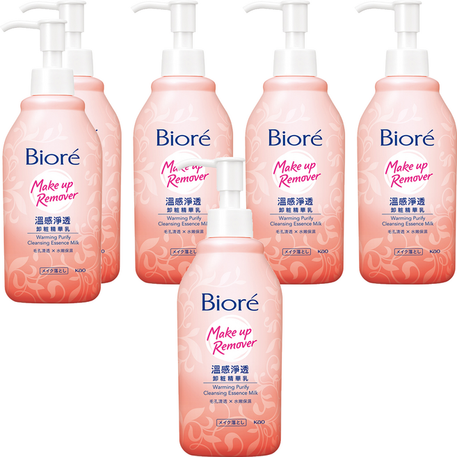Biore 蜜妮 台灣公司貨 溫感淨透卸粧精華乳, 200ml, 6瓶