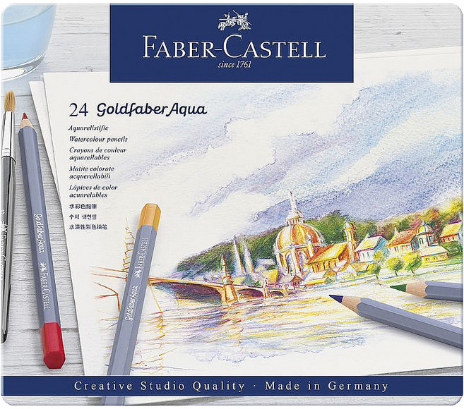 FABER-CASTELL 輝柏 GOLDFABER水性色鉛, 24色, 1盒