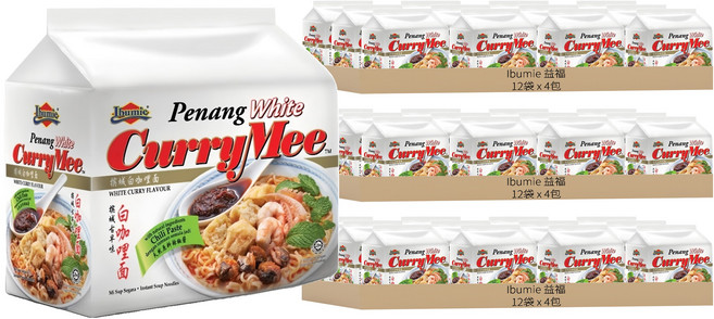 Ibumie 益福 檳城白咖哩湯麵 經濟包 105g, 144包