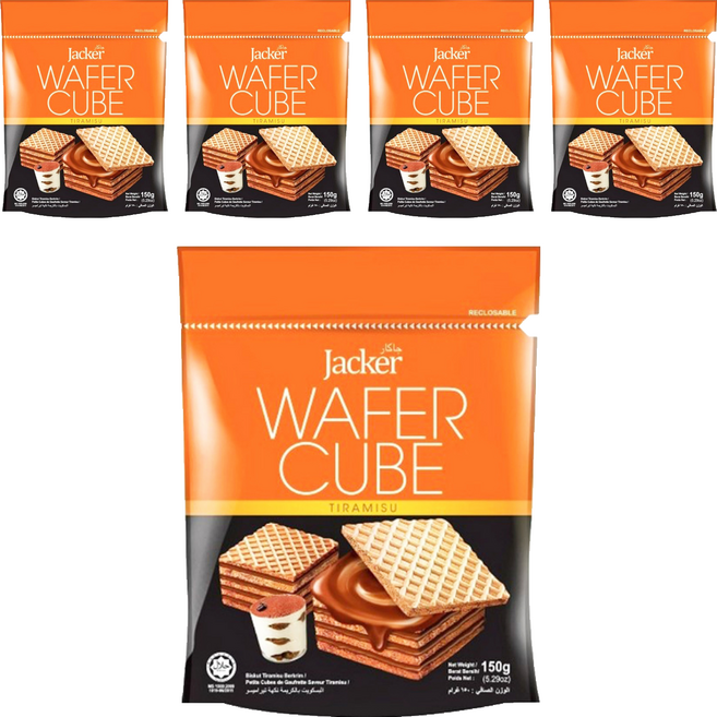 Jacker 提拉米蘇方形威化酥, 150g, 5包