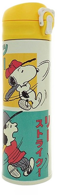 PEANUTS 史努比 彈蓋保溫瓶 內316外304不鏽鋼, 棒球, 475ml, 1個