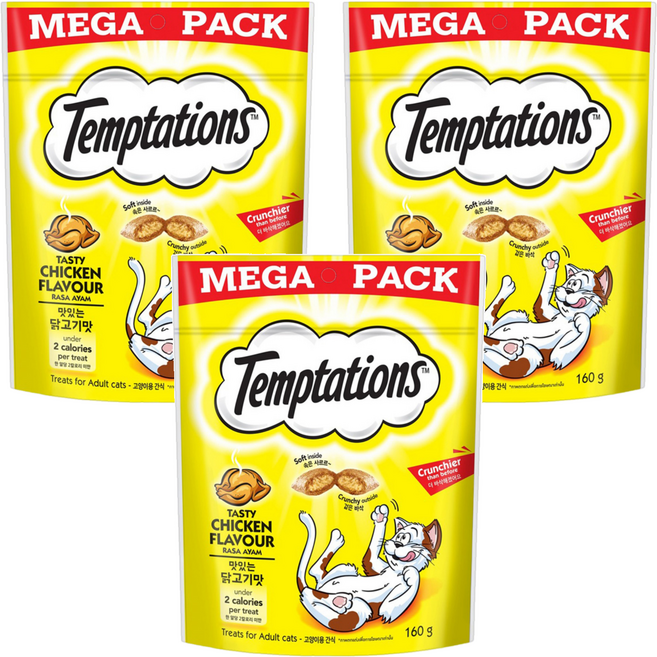 Temptations 喵愛餡 貓點心, 火烤嫩雞口味, 160g, 3包