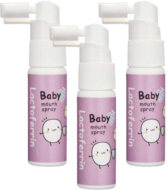 KU.KU Duckbill 酷咕鴨 寶寶乳鐵蛋白潔牙噴霧 葡萄, 3瓶, 20ml