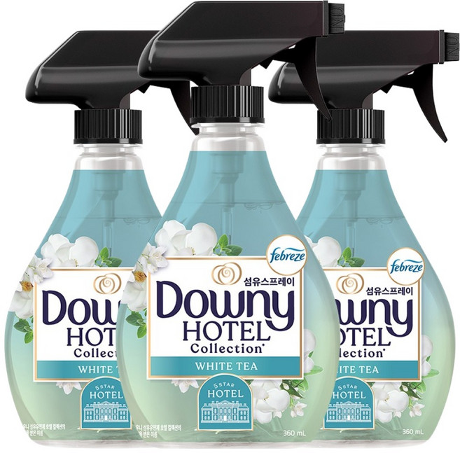 Downy 飯店精選 織物噴霧 白茶香 正裝, 3個, 360ml
