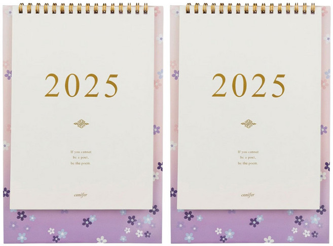 conifer 綠的事務 2025年 時間絮語直式桌曆 25K, 2本, 花言花雨