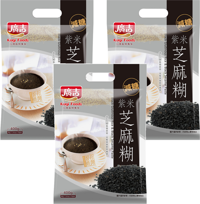 廣吉 減糖紫米芝麻糊, 40g, 10包, 3袋