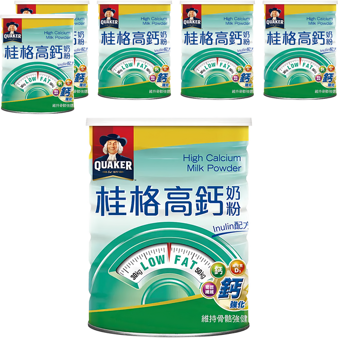QUAKER 桂格 高鈣奶粉 Inulin配方, 1.5kg, 6罐
