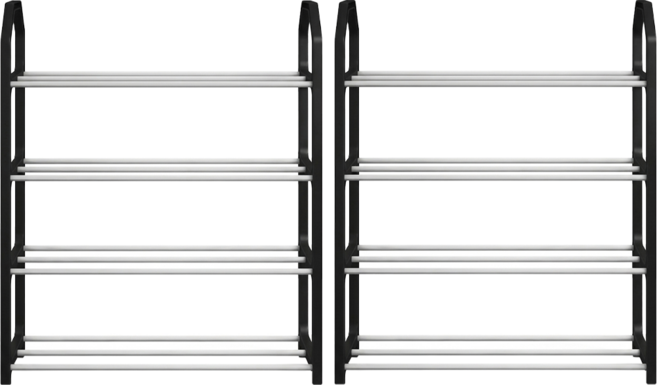 WARS Home Appliances 四層鋼管收納鞋架 41.4 x 18.4 x 50cm 2個, 顏色隨機, 1組