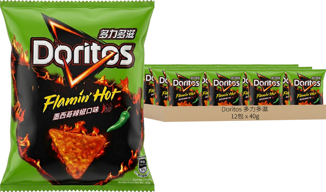 Doritos 多力多滋 玉米片 墨西哥辣椒, 40g, 12包