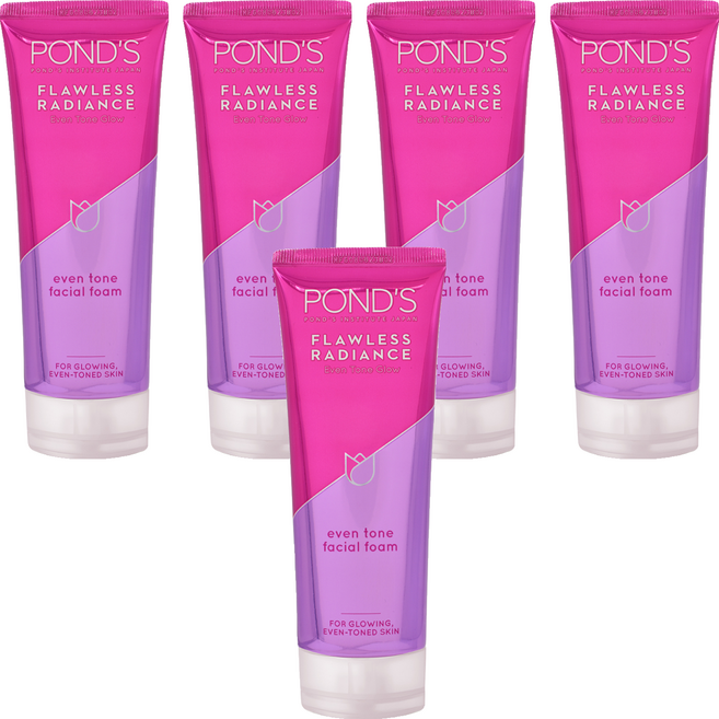 POND'S 旁氏 無瑕透亮系列 極致明亮洗面乳, 100g, 5條
