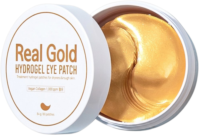 Prreti 韓國原廠直供 Real Gold 水潤凝膠眼膜, 60片, 1罐