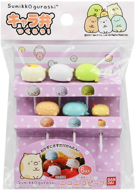 BANDAI 角落生物 食物叉, 6支, 1包