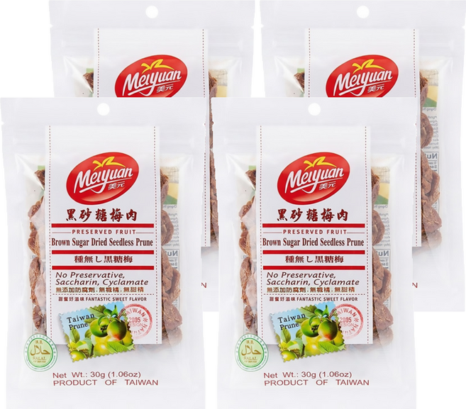 美元 黑砂糖梅肉, 30g, 4包