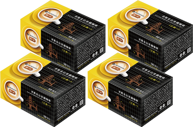 鮮一杯 老舊金山拿鐵三合一咖啡, 50包, 12g, 4盒