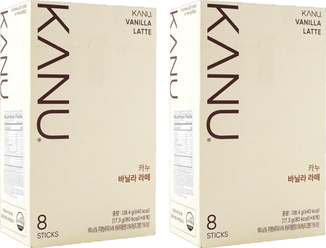 KANU 香草拿鐵咖啡, 17.3g, 8包, 2盒