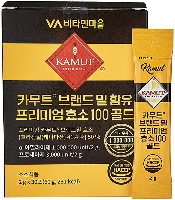 Vitamin Village 卡姆小麥優質酵素100黃金 30入, 60g, 1個