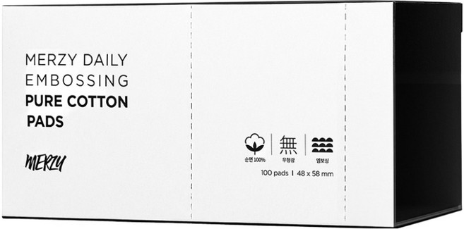 MERZY 日用壓花化妝棉, 100片, 1盒
