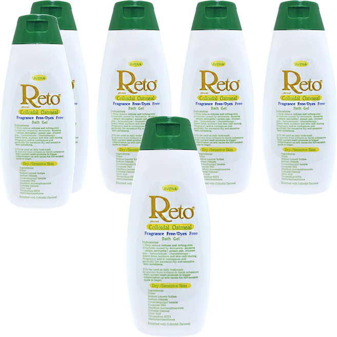 Reto 綠原型燕麥膠體浴液 無色素香精, 6瓶, 500ml